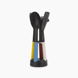 elevate-slim-4-piece-multicolour-utensil-set-with-storage-stand